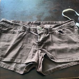 Brown jean shorts